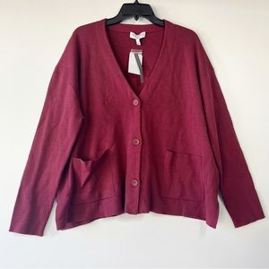 Michael Stars burgundy button down cardigan sweater